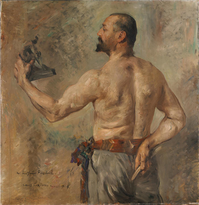 洛维斯·科林斯(Lovis Corinth,德国画家)高清作品-雕塑家弗里德里希的肖像(1904 年)