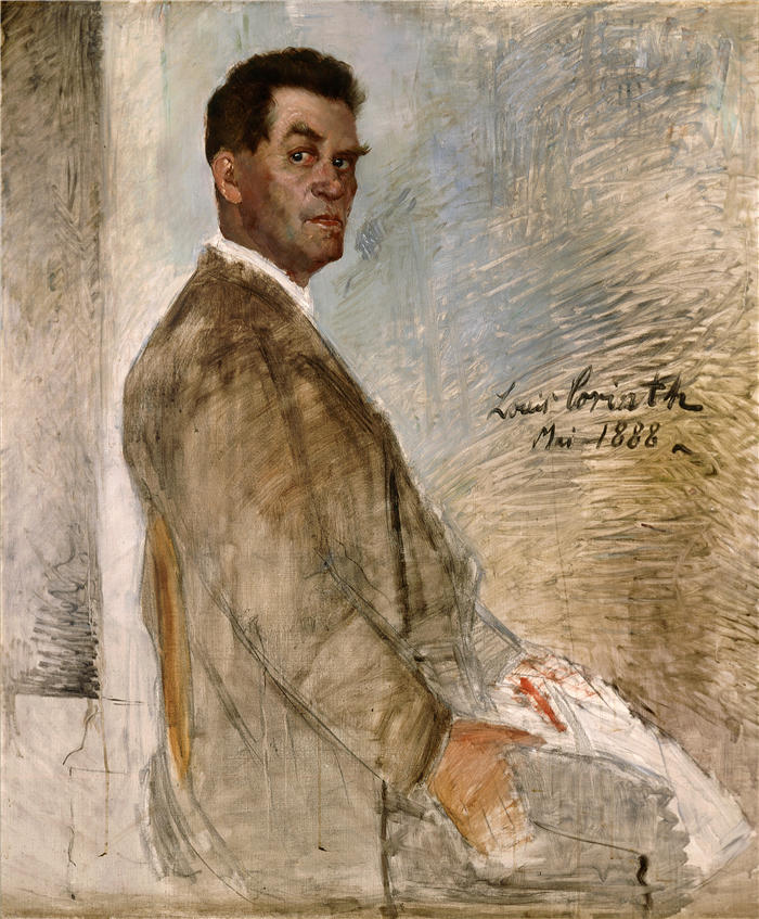 洛维斯·科林斯(Lovis Corinth,德国画家)高清作品-《弗朗茨·海因里希·科林斯,艺术家的父亲(1888 年)》