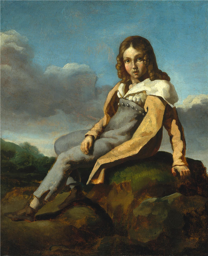 西奥多·杰利柯(Théodore Géricault,法国画家)高清作品-《Alfred Dedreux (1810–1860) 小时候(约 1819–20)》