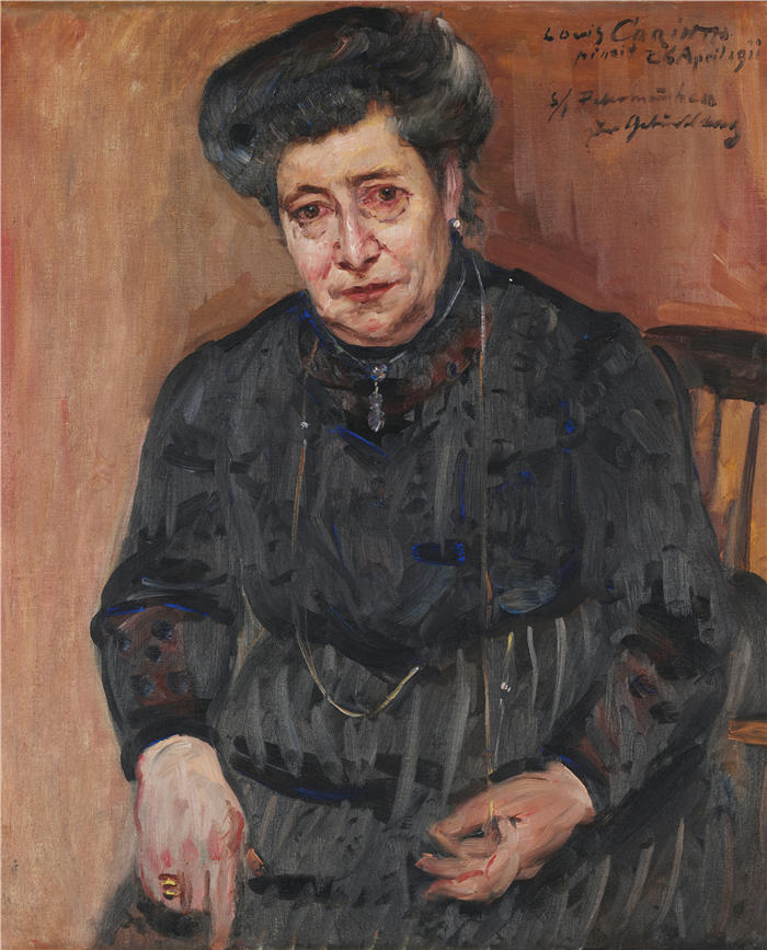 洛维斯·科林斯（Lovis Corinth，德国画家）高清作品-《艺术家岳母的肖像（1911 年）》