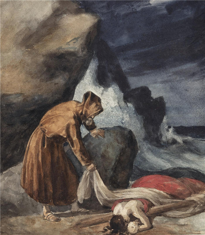 西奥多·杰利柯(Théodore Géricault，法国画家)高清作品-《暴风雨 (1811–1823)》