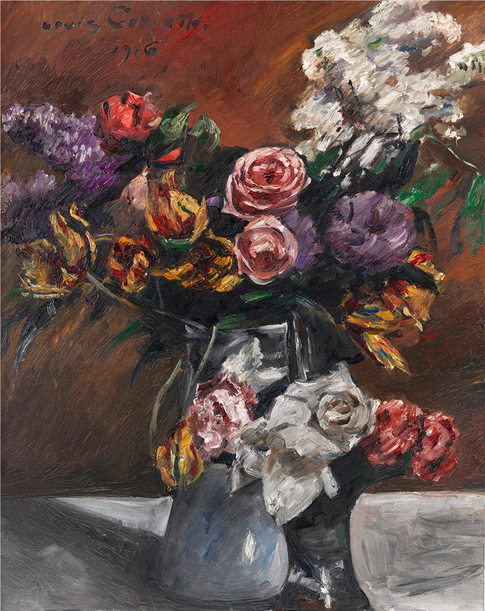 洛维斯·科林斯（Lovis Corinth，德国画家）高清作品-《罗森，图尔彭和弗利德 (1916)》