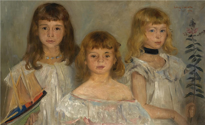 洛维斯·科林斯（Lovis Corinth，德国画家）高清作品-《三个女孩 (1902)》