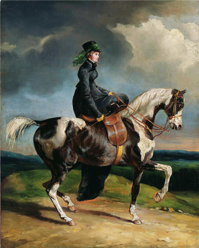 西奥多·杰利柯(Théodore Géricault，法国画家)高清作品-《女骑手（1820年）》