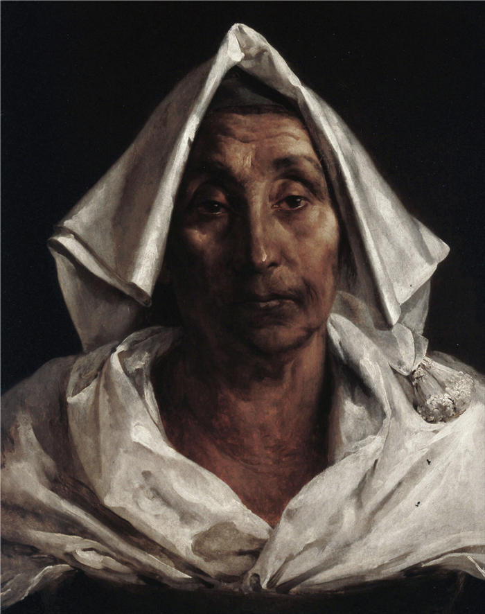 西奥多·杰利柯(Théodore Géricault，法国画家)高清作品-《意大利老妇人 (1824)》