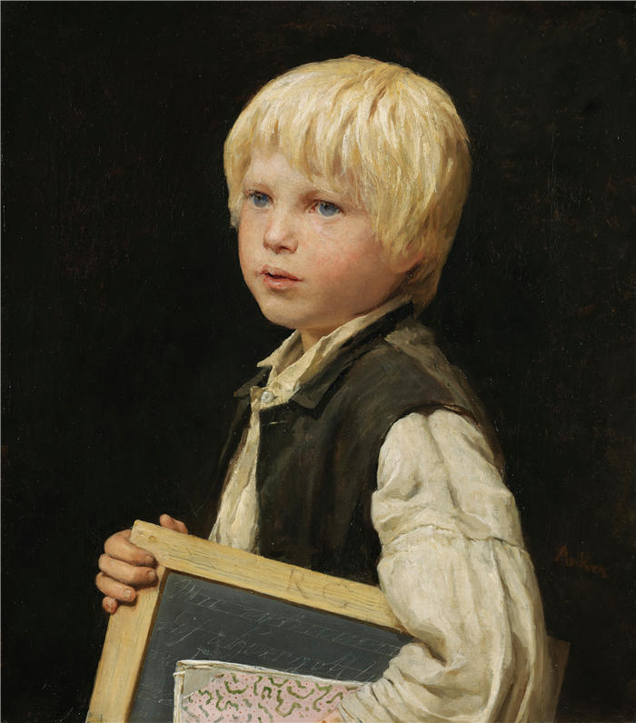 阿尔伯特·安克（Albert Anker，瑞士画家）高清作品-《男生》