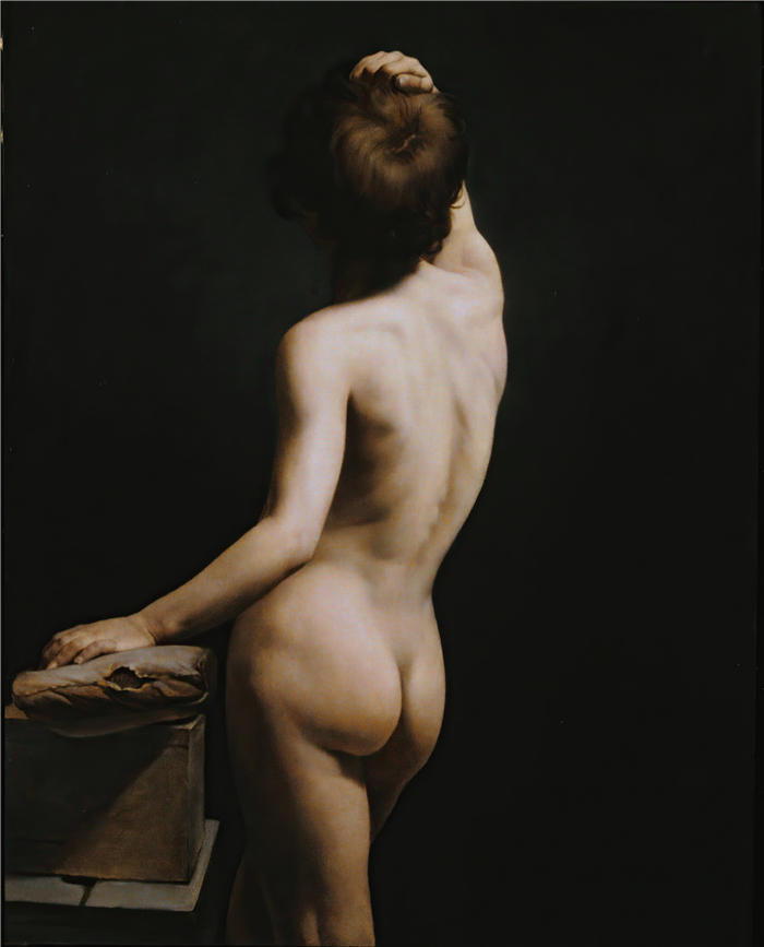 贺拉斯·韦尔内（Horace Vernet，法国画家）高清作品-《从背后看青春期男孩的学术研究（约 1807-10 年）》