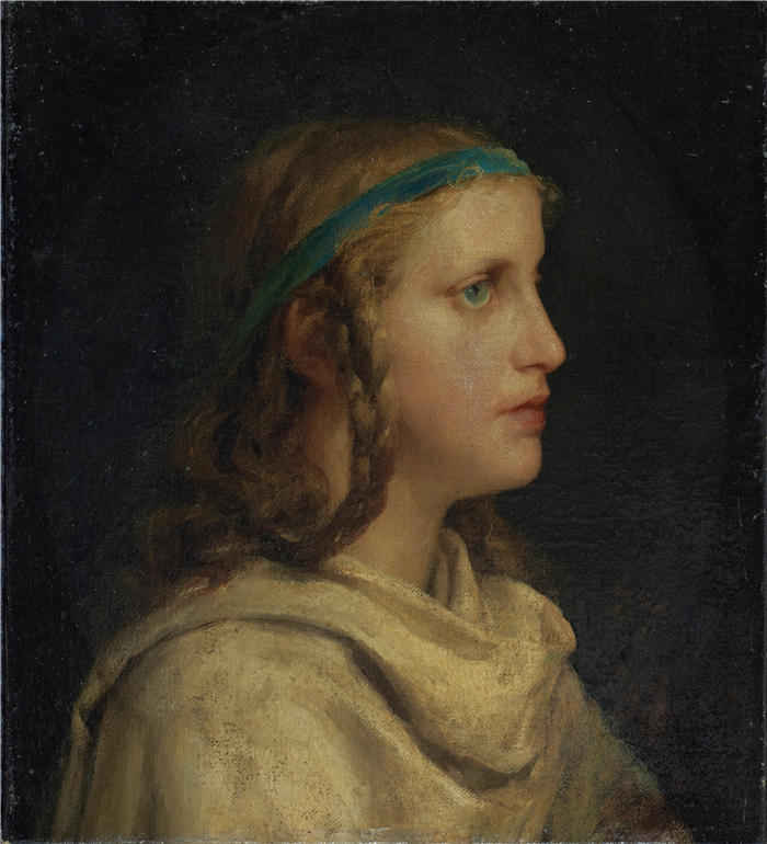 阿尔伯特·安克（Albert Anker，瑞士画家）高清作品-《女孩肖像 (1871)》