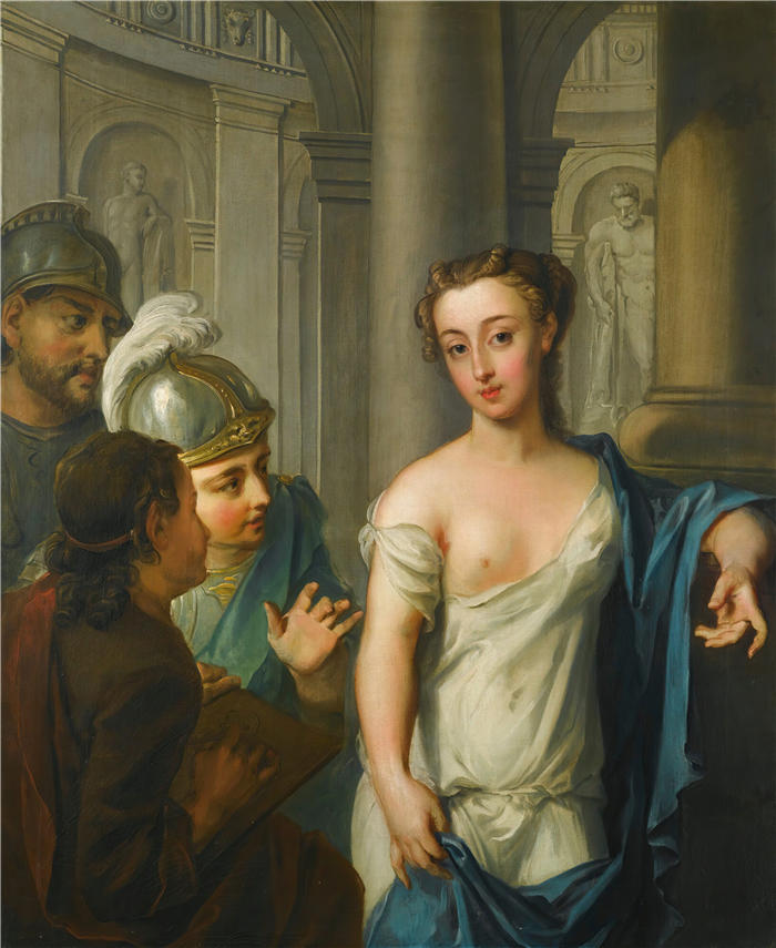 菲利普·梅西耶（Philippe Mercier，法国画家）高清作品-《绘画课》