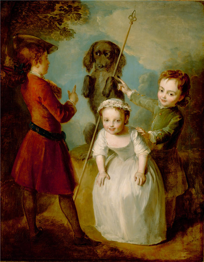 菲利普·梅西耶（Philippe Mercier，法国画家）高清作品-《扮演士兵（约 1743 年）》