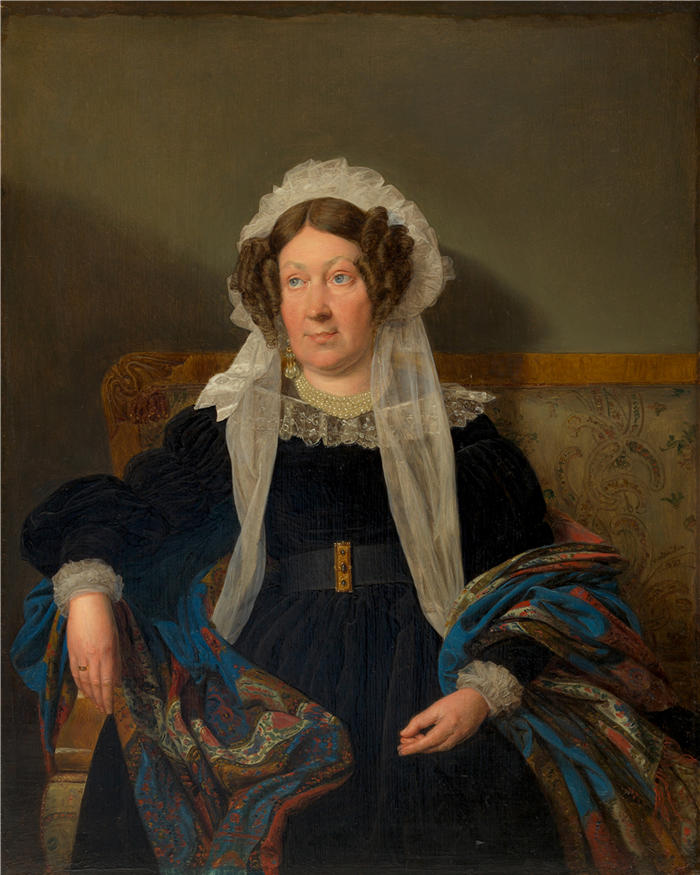 费迪南德·乔治·沃尔德米勒（Ferdinand Georg Waldmuller,奥地利画家）作品–Goupy de Quabeck 子爵夫人 (1837)