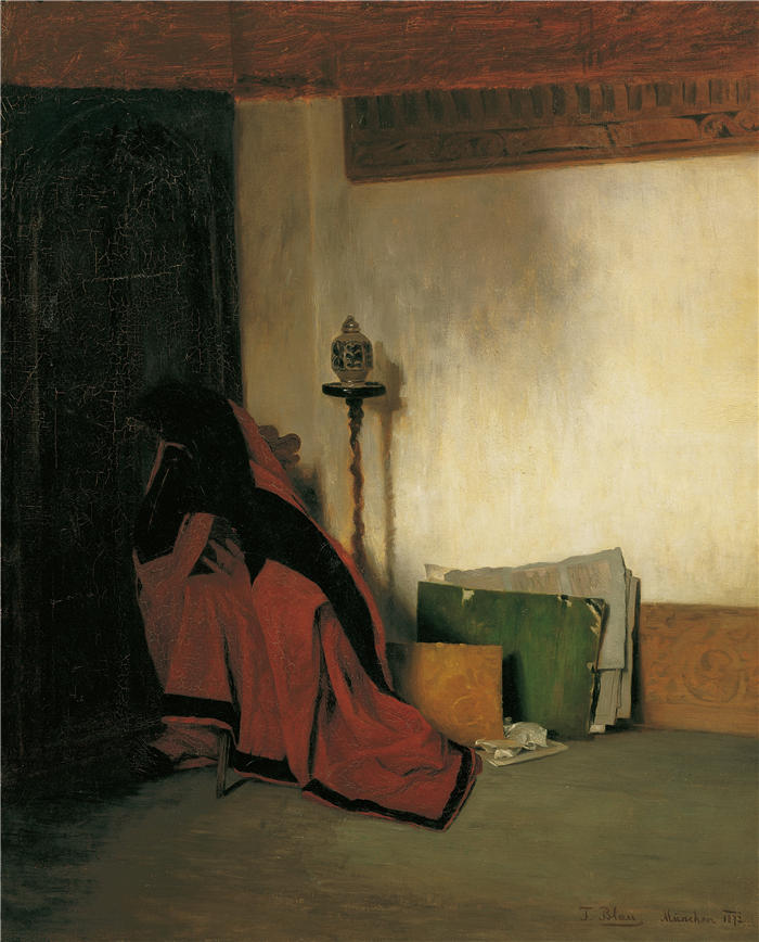 蒂娜·布劳（ Tina Blau，奥地利画家）高清油画作品-《工作室 (1872)》