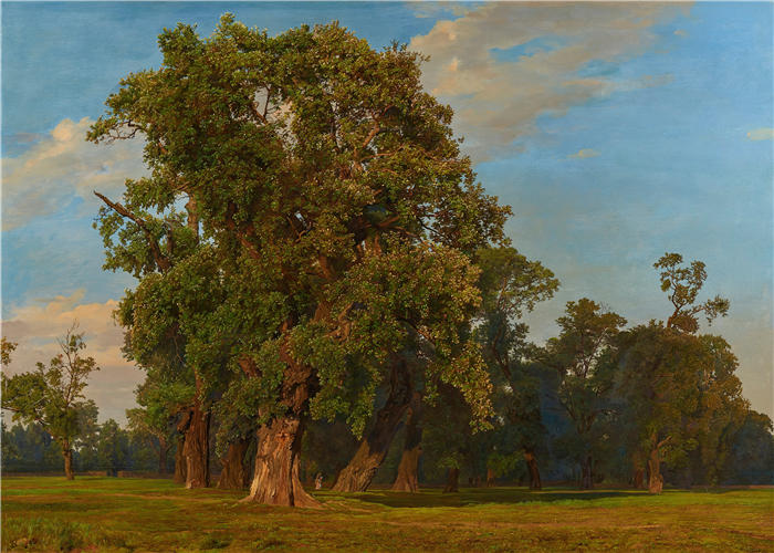 费迪南德·乔治·沃尔德米勒(Ferdinand Georg Waldmuller,奥地利画家)作品–Große Praterlandschaft (1849)