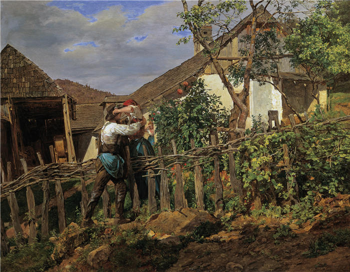 费迪南德·乔治·沃尔德米勒(Ferdinand Georg Waldmuller,奥地利画家)作品–死纳赫巴恩 (1859)