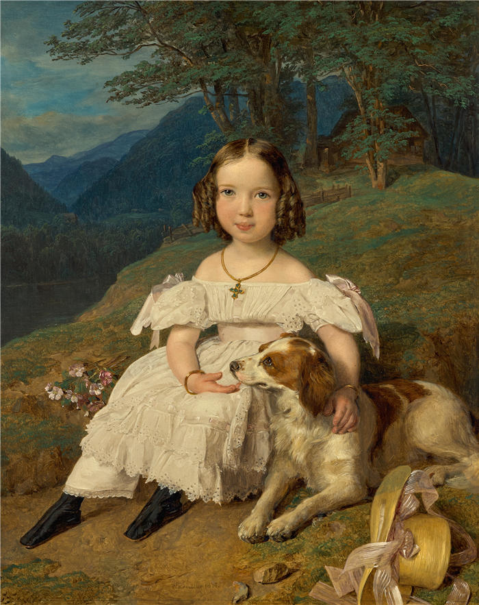 费迪南德·乔治·沃尔德米勒（Ferdinand Georg Waldmuller,奥地利画家）作品–朱莉娅伯爵夫人阿普拉辛 (1835)