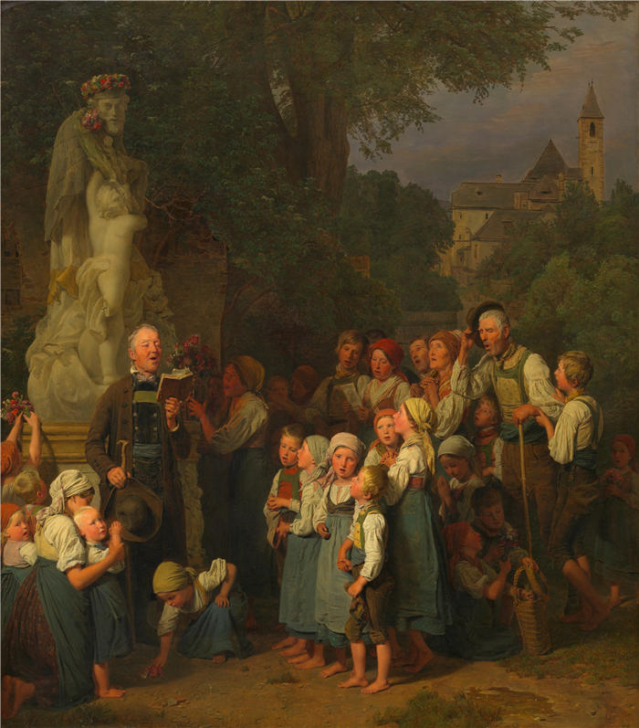费迪南德·乔治·沃尔德米勒（Ferdinand Georg Waldmuller,奥地利画家）作品–圣约翰崇拜（约翰的奉献）（1844）