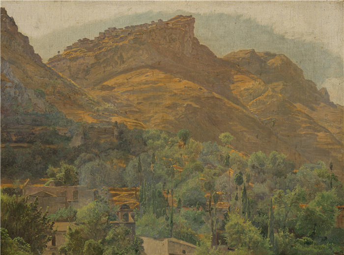 费迪南德·乔治·沃尔德米勒(Ferdinand Georg Waldmuller,奥地利画家)作品–塔尔米纳附近(1844年)