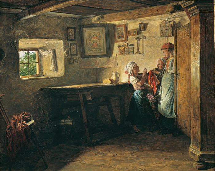 费迪南德·乔治·沃尔德米勒（Ferdinand Georg Waldmuller,奥地利画家）作品–旧盒子 (1860)