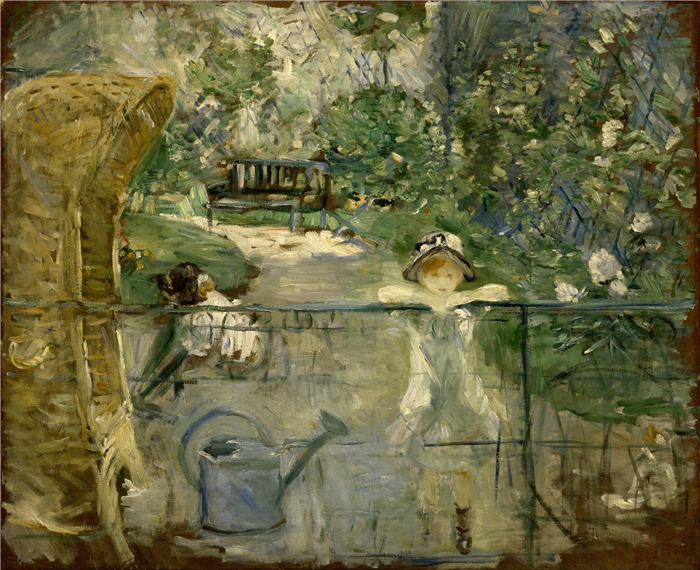 贝特·莫里索(Berthe Morisot,法国画家)高清作品 -《篮子椅(1882)》或《花园里的小女孩》
