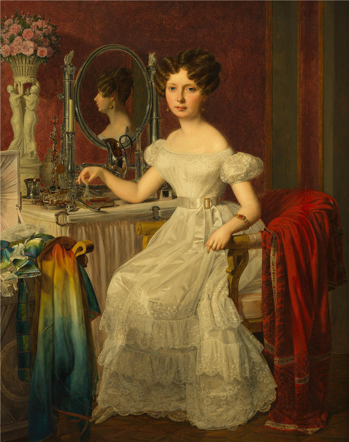 费迪南德·乔治·沃尔德米勒（Ferdinand Georg Waldmuller,奥地利画家）作品–女演员 Elise Höfer (1827)