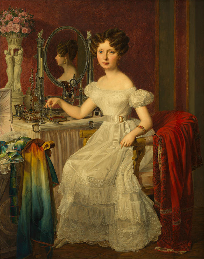 费迪南德·乔治·沃尔德米勒(Ferdinand Georg Waldmuller,奥地利画家)作品–女演员 Elise Höfer (1827)
