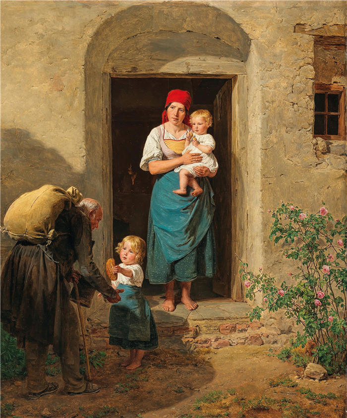 费迪南德·乔治·沃尔德米勒(Ferdinand Georg Waldmuller,奥地利画家)作品–善良的孩子