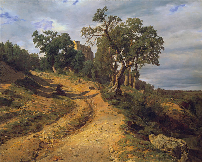 费迪南德·乔治·沃尔德米勒(Ferdinand Georg Waldmuller,奥地利画家)作品–列支敦士登莫德尔附近遗址(1848年)