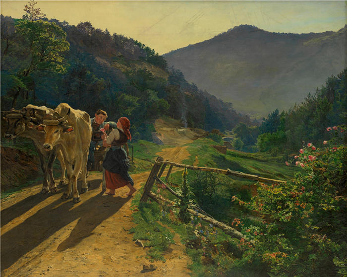 费迪南德·乔治·沃尔德米勒(Ferdinand Georg Waldmuller,奥地利画家)作品–玫瑰时代(约 1864 年)