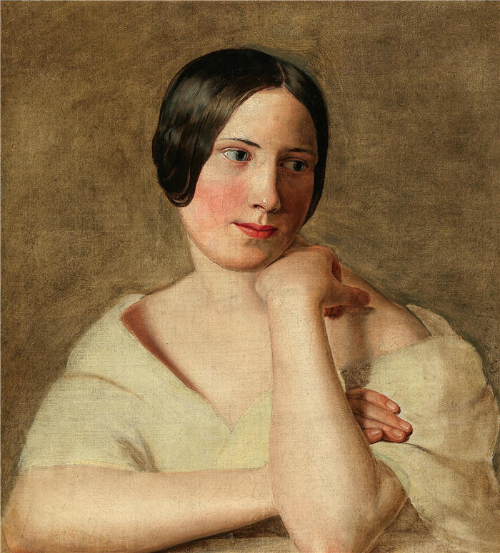 费迪南德·乔治·沃尔德米勒（Ferdinand Georg Waldmuller,奥地利画家）作品–举起双臂的少女