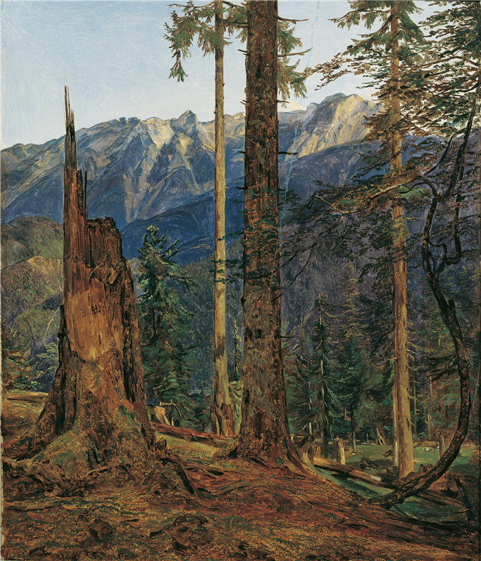 费迪南德·乔治·沃尔德米勒（Ferdinand Georg Waldmuller,奥地利画家）作品–伊施勒附近的赫伦格伯奇（1834年）