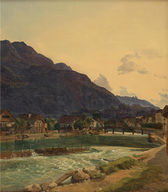费迪南德·乔治·沃尔德米勒(Ferdinand Georg Waldmuller,奥地利画家)作品–伊施勒附近的特劳恩(1835年)