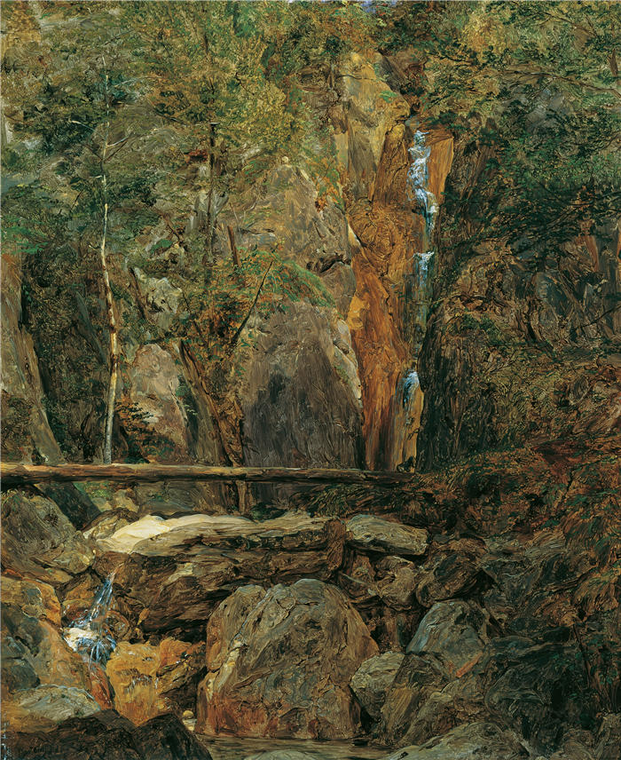 费迪南德·乔治·沃尔德米勒(Ferdinand Georg Waldmuller,奥地利画家)作品–伊施勒附近的雷滕巴赫荒野(1832年)