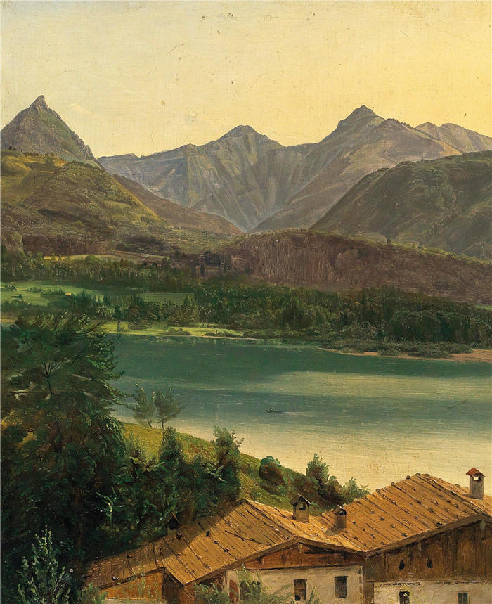 费迪南德·乔治·沃尔德米勒（Ferdinand Georg Waldmuller,奥地利画家）作品–沃尔夫冈湖与达赫斯坦地块