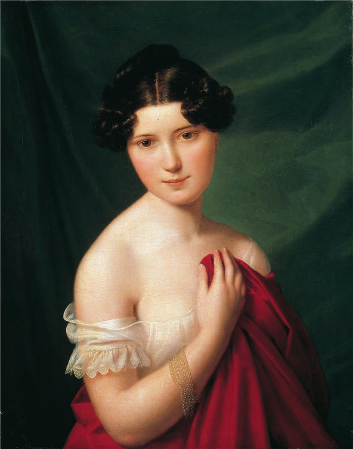 费迪南德·乔治·沃尔德米勒(Ferdinand Georg Waldmuller,奥地利画家)作品–宫廷女演员苏菲·穆勒 (1822)