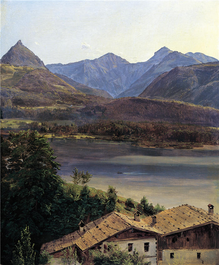费迪南德·乔治·沃尔德米勒(Ferdinand Georg Waldmuller,奥地利画家)作品–德沃尔夫冈湖 (1835)