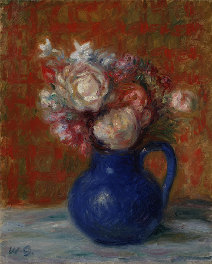 威廉·格拉肯斯（William Glackens，美国画家 ）高清作品-《静物“法国花束”（1927 年）》