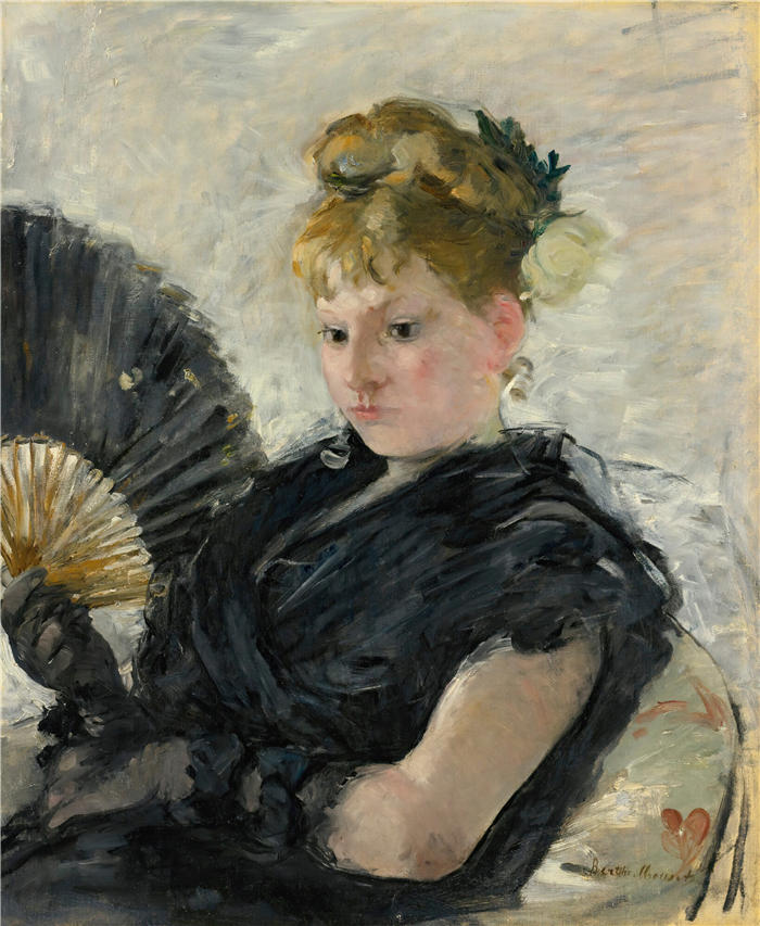 贝特·莫里索（Berthe Morisot，法国画家）高清作品 -《扇子里的女人（1876）》