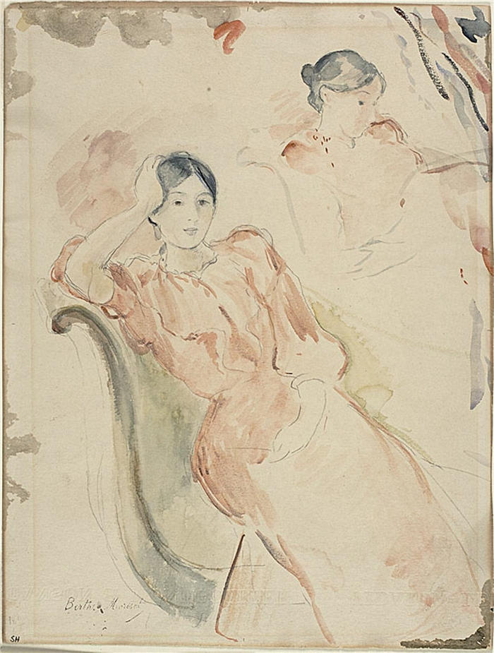 贝特·莫里索（Berthe Morisot，法国画家）高清作品 -《珍妮·庞蒂隆》_1