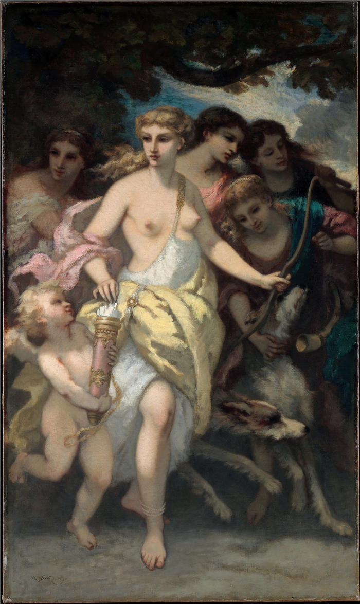 纳西斯·迪亚兹·德·拉·佩纳(Narcisse-Virgile Diaz de la Peña,法国画家)作品-《戴安娜 (1849)》