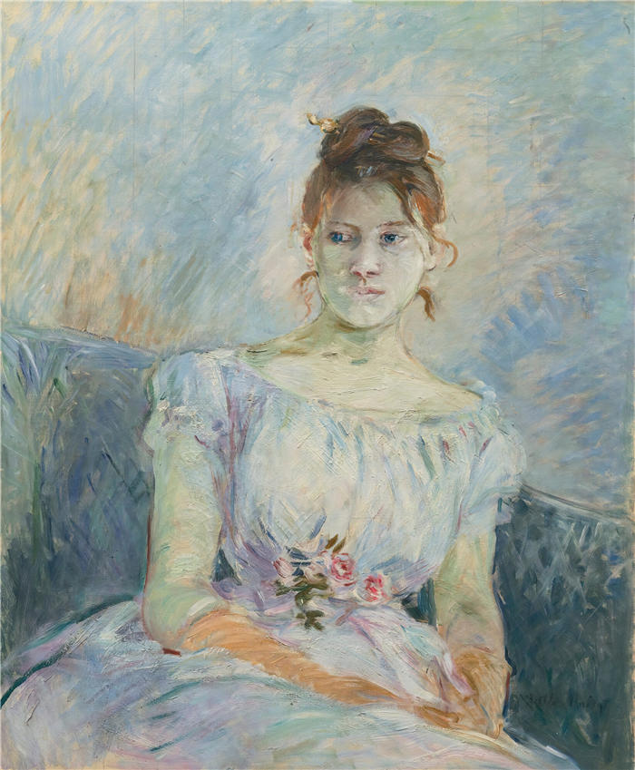 贝特·莫里索（Berthe Morisot，法国画家）高清作品 -《保罗·戈比拉德穿着舞会礼服（1887年）》