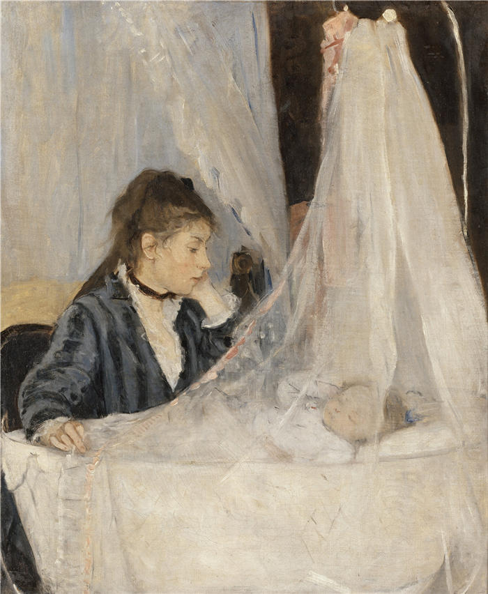 贝特·莫里索（Berthe Morisot，法国画家）高清作品 -《摇篮 (1872)》