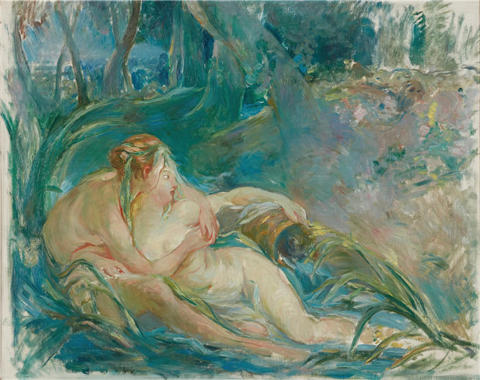 贝特·莫里索（Berthe Morisot，法国画家）高清作品 -《阿波罗在La Bergère Isseé展示他的神性（弗朗索瓦·鲍彻之后）（1892年）》