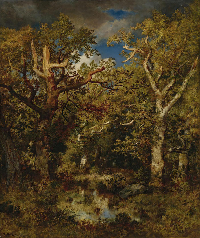 纳西斯·迪亚兹·德·拉·佩纳(Narcisse-Virgile Diaz de la Peña,法国画家)作品-《半死橡树(1871年)》