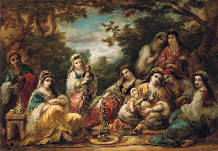 纳西斯·迪亚兹·德·拉·佩纳(Narcisse-Virgile Diaz de la Peña,法国画家)作品-《东方女士休闲(1864)》