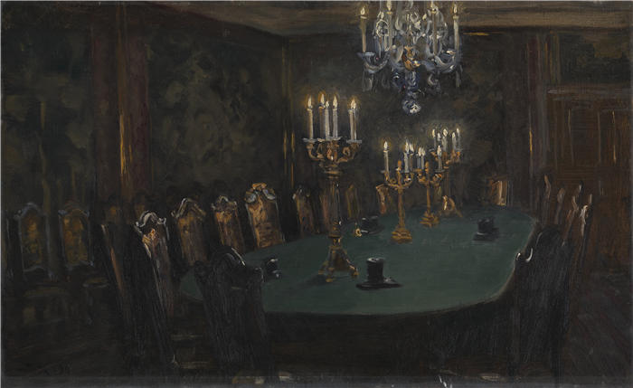 佩德·瑟夫林·柯罗耶（Peder Severin Kroyer，丹麦画家）高清作品-《室内 (1896)》