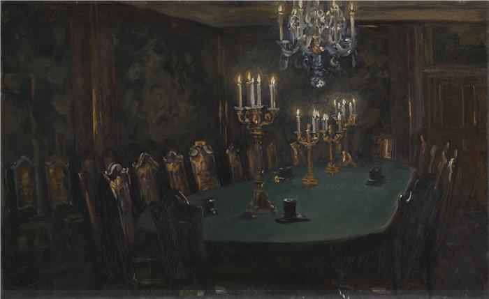 佩德·瑟夫林·柯罗耶(Peder Severin Kroyer,丹麦画家)高清作品-《室内 (1896)》