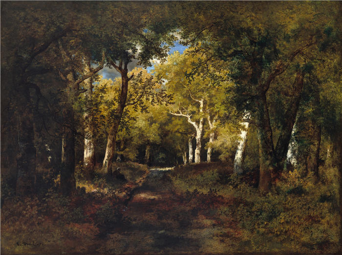 纳西斯·迪亚兹·德·拉·佩纳（Narcisse-Virgile Diaz de la Peña，法国画家）作品-《在森林里（1874）》