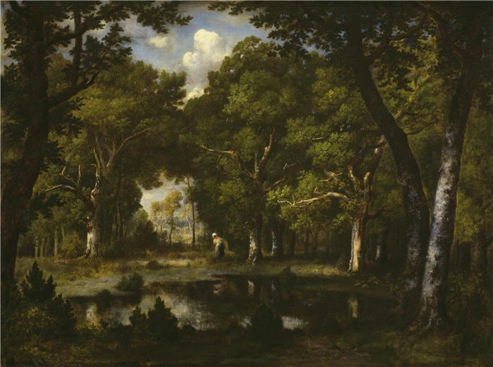 纳西斯·迪亚兹·德·拉·佩纳（Narcisse-Virgile Diaz de la Peña，法国画家）作品-《树林里的池塘（1862）》