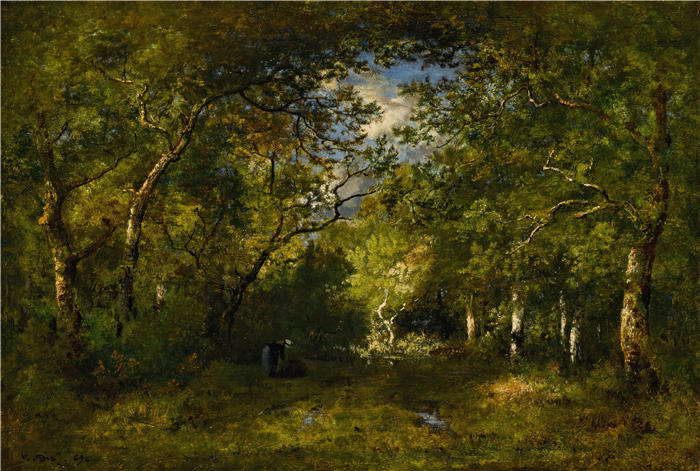 纳西斯·迪亚兹·德·拉·佩纳（Narcisse-Virgile Diaz de la Peña，法国画家）作品-《森林里的小路（1869年）》