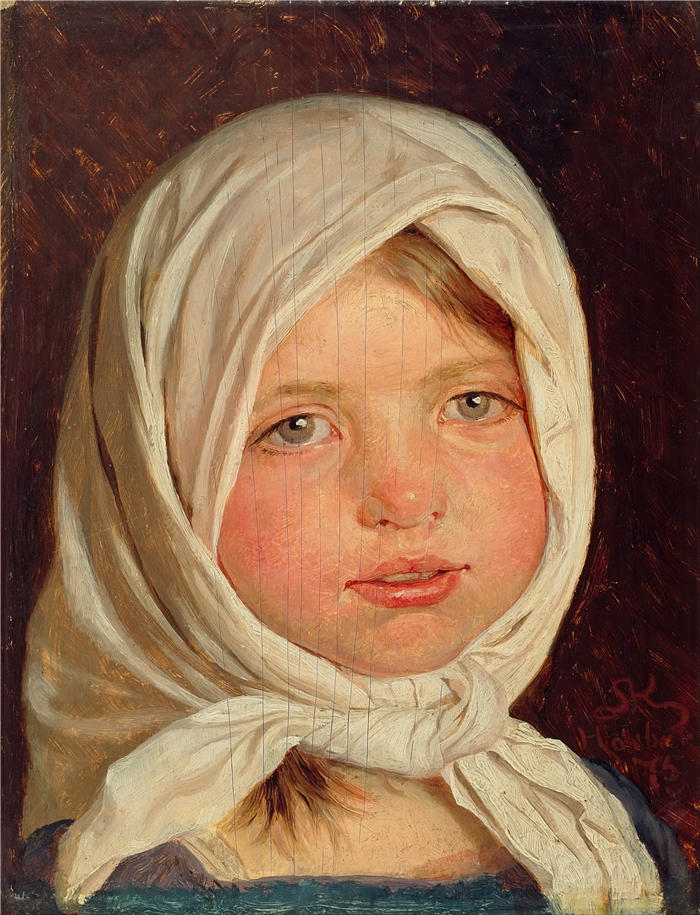 佩德·瑟夫林·柯罗耶（Peder Severin Kroyer，丹麦画家）高清作品-《来自 Hornbæk 的小女孩（1875 年）》